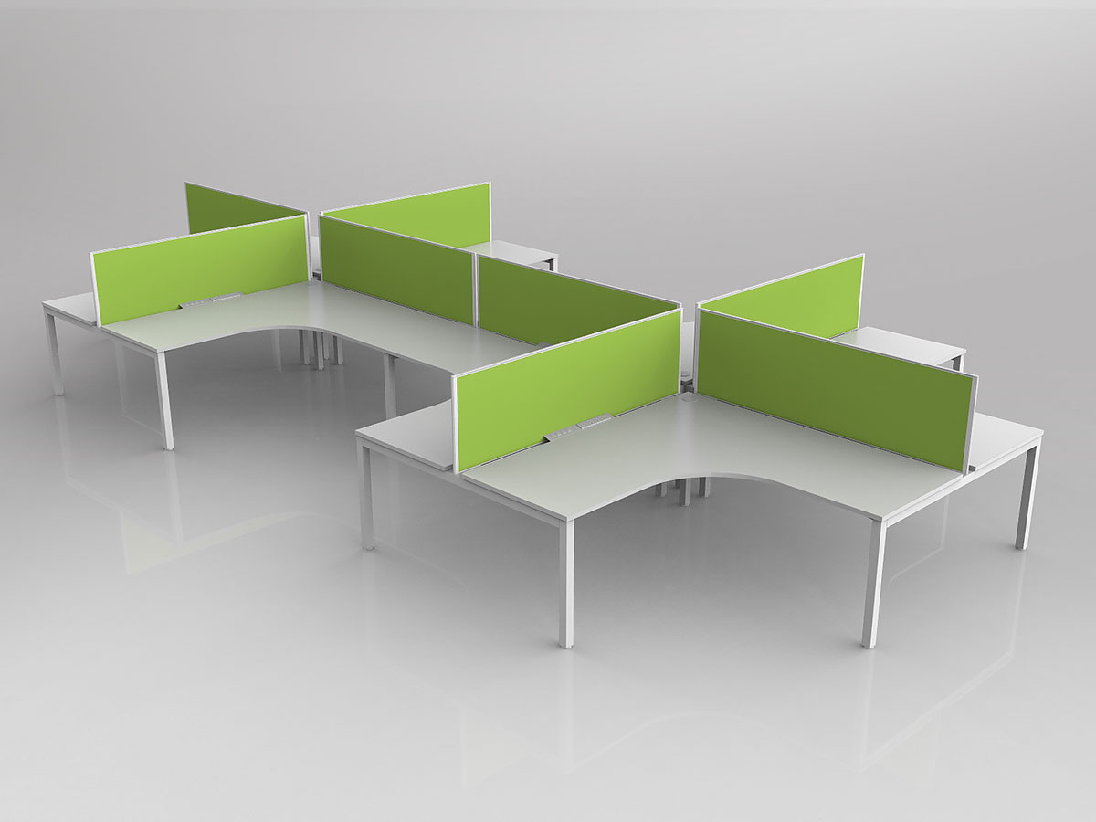 Axis 8x Users 90 Degree Workspace Layout with Screens - Image 4