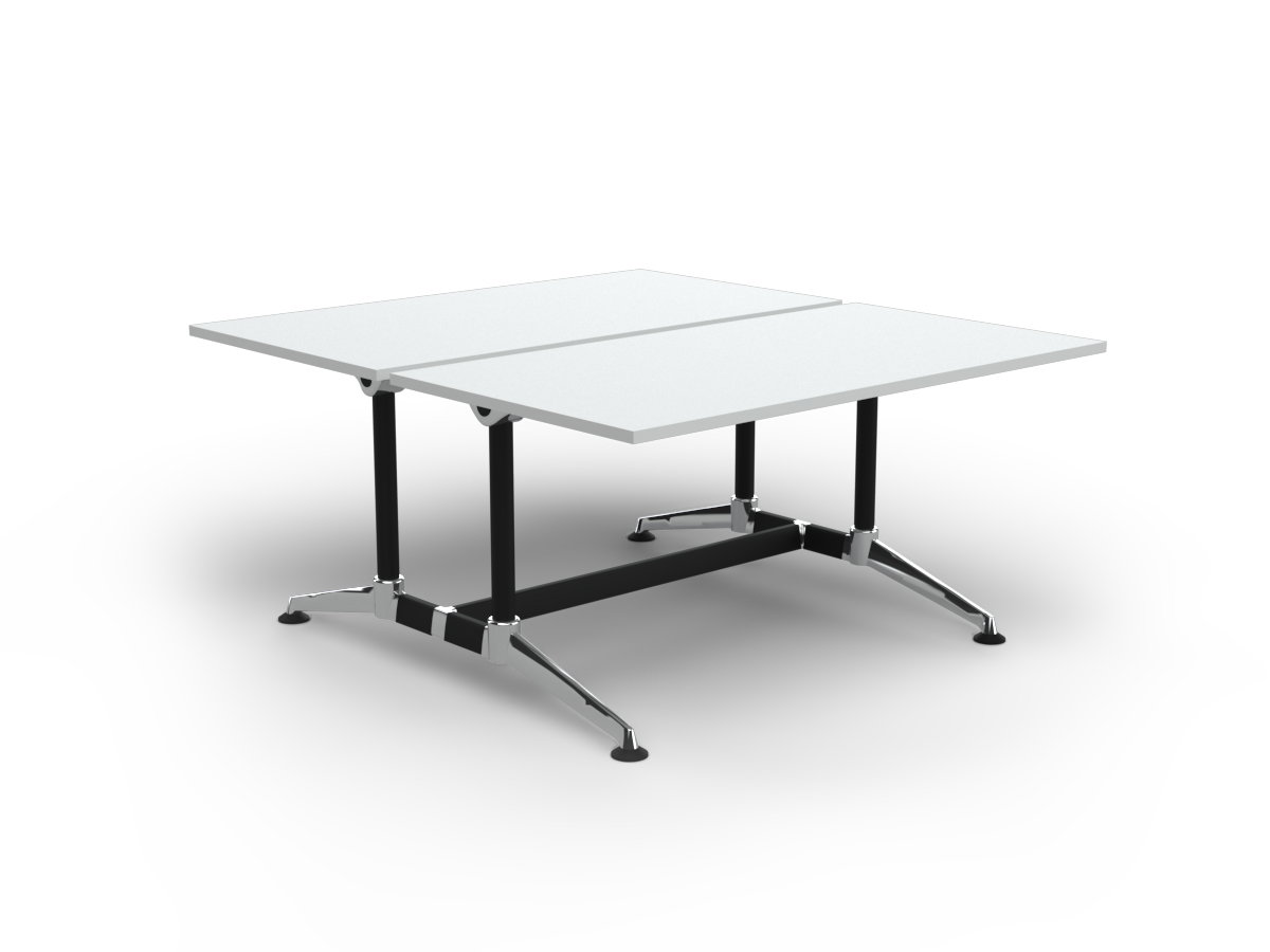 2 User double sided desk 1500 x 750- White top_shadow